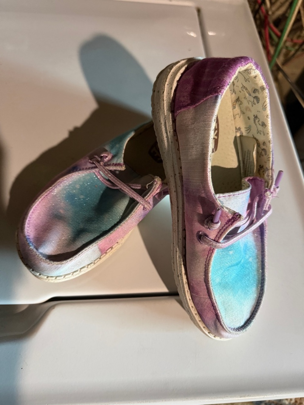 Kids Tie-Dye Canvas Slip-On Shoes in Purple & Blue